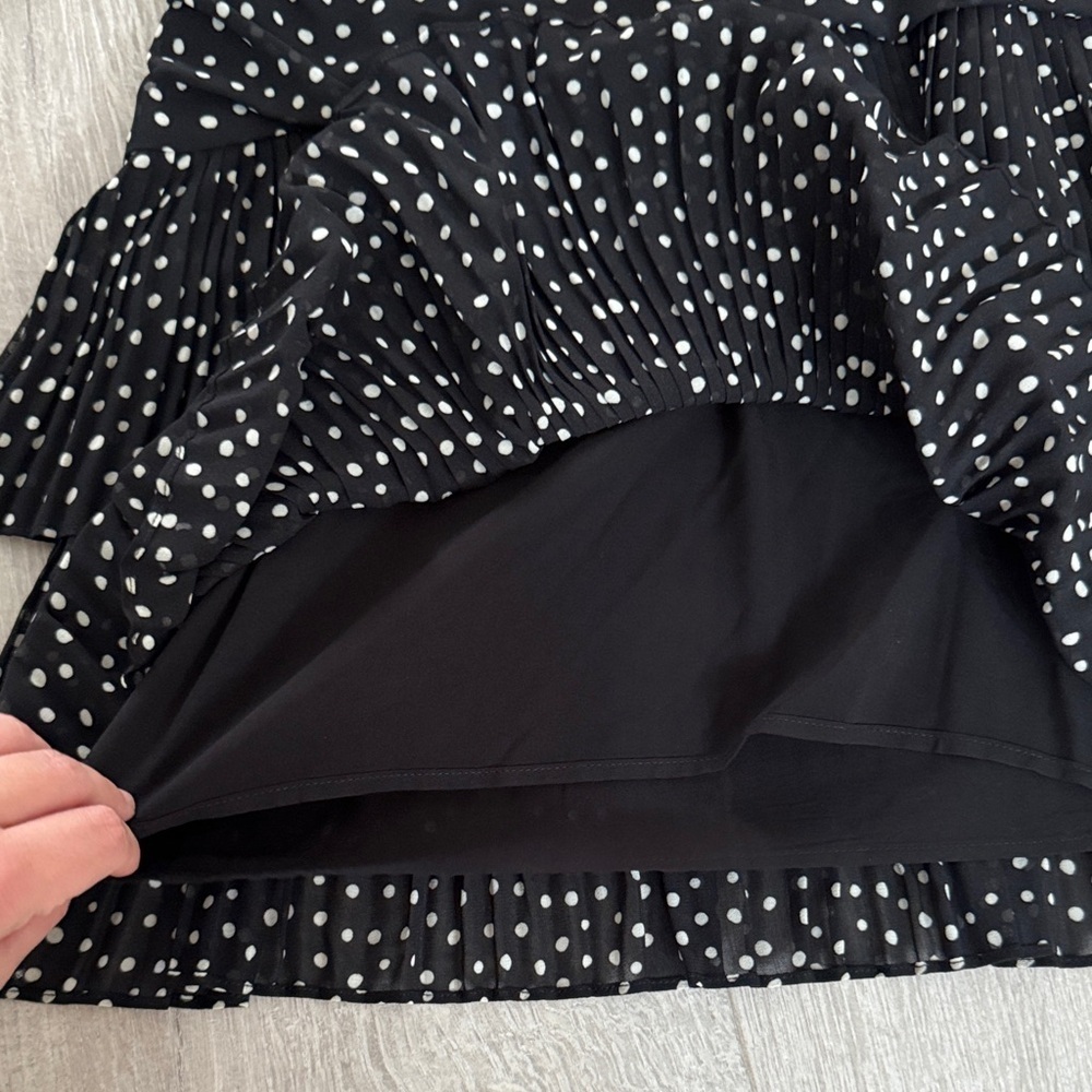 SUNCOO Black and White Polka Dot Mini Dress Small - Picture 8 of 12